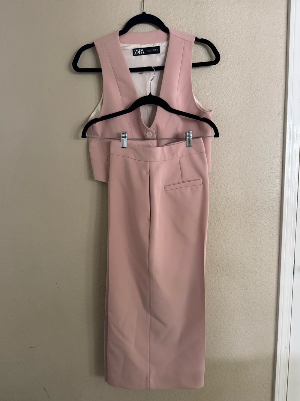 ZARA Light Blush Pink Tailored Set